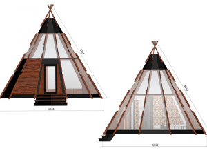 Каркасный дом Ель-Сосна (S-P) 30 м<sup>2</sup>